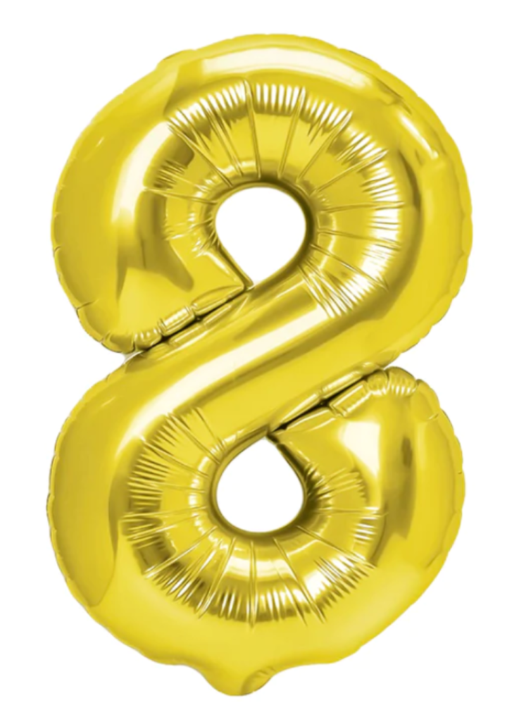 Balon cyfra "8" złota 100cm